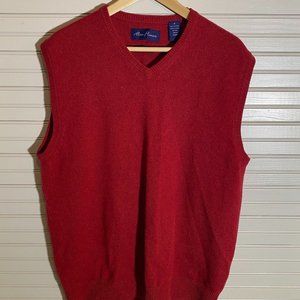 Alan Flusser Size M Red Cashmere Vest